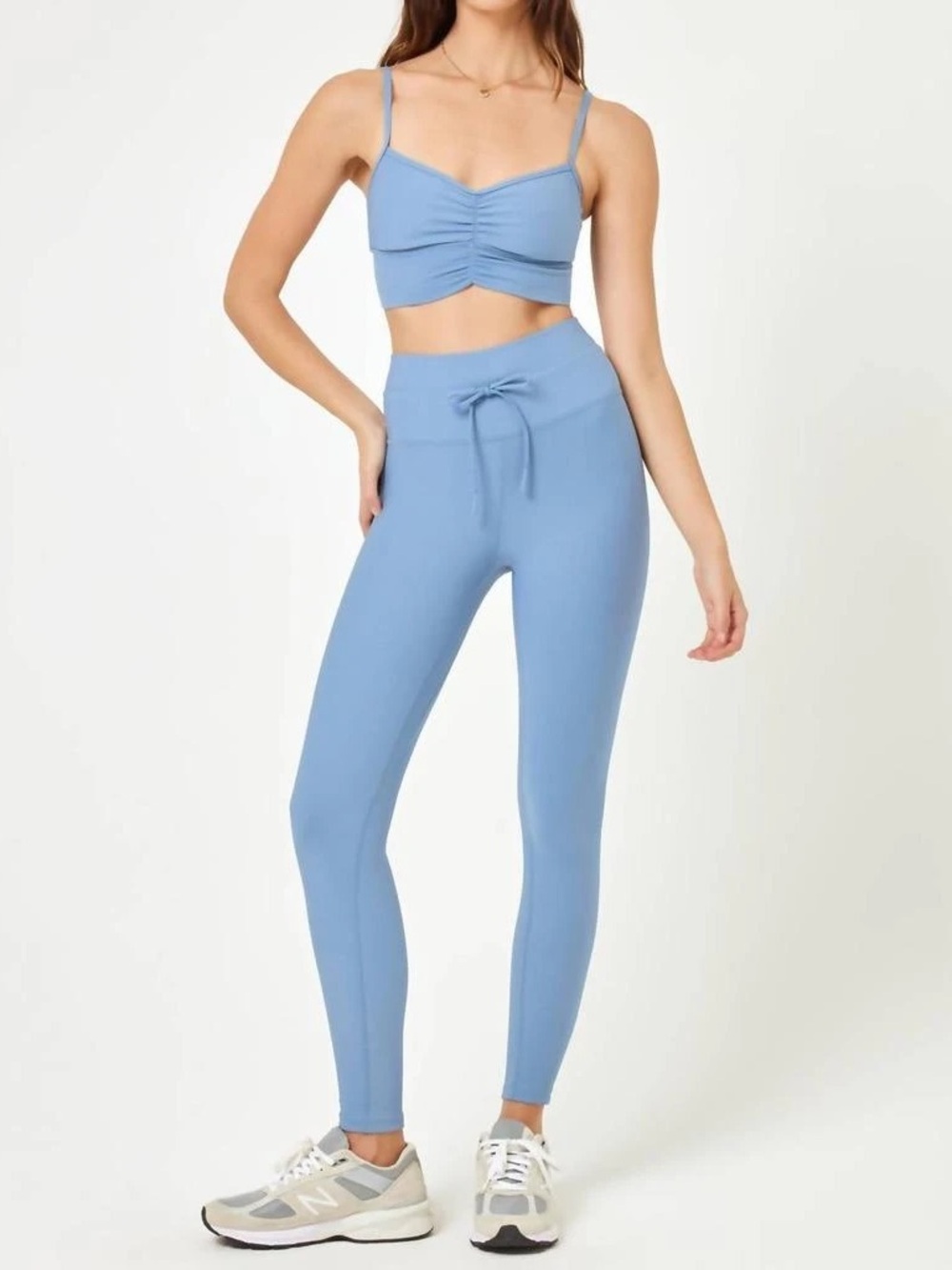 NWT L*SPACE Turner Legging Baltic Blue Ribbed Size Medium